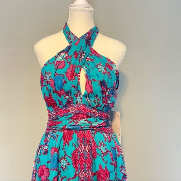 Caroline Constas Blue and Pink Floral Maxi Dress - Picture 4 of 10